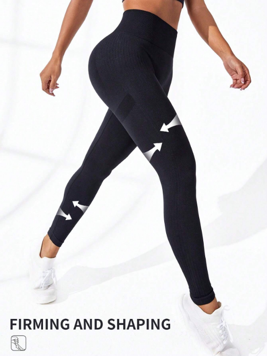 Yoga Basic Solid Tummy Control Sports Leggings