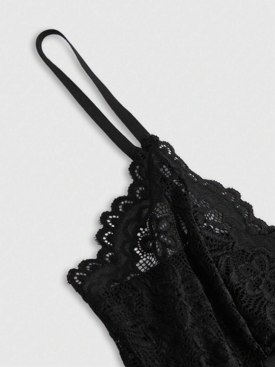 ROMWE Kawaii Women's Lace V-neck Sexy Lingerie Set