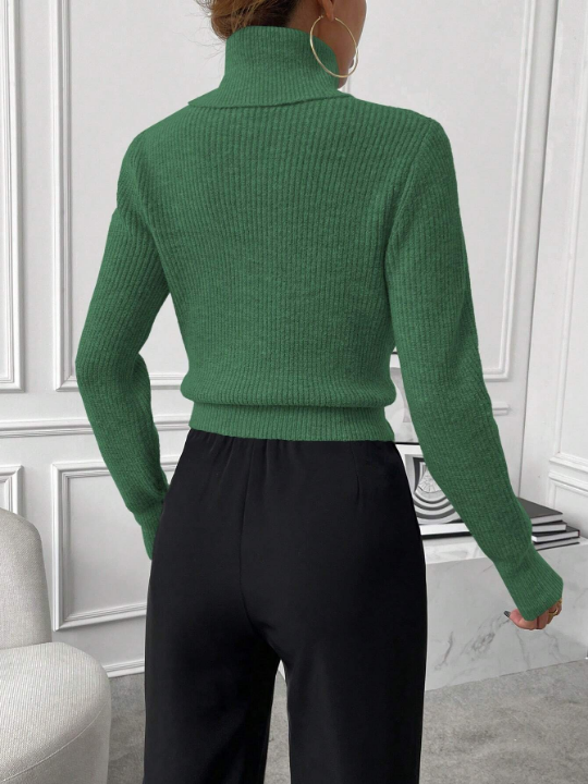 Priv Turtleneck Ribbed Knit Sweater