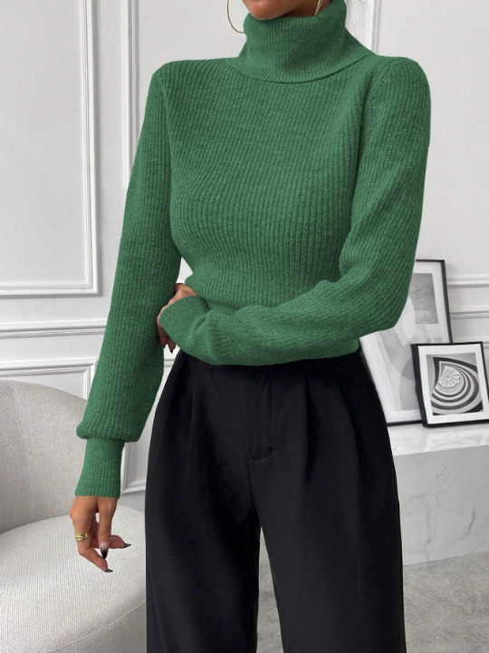 Priv Turtleneck Ribbed Knit Sweater