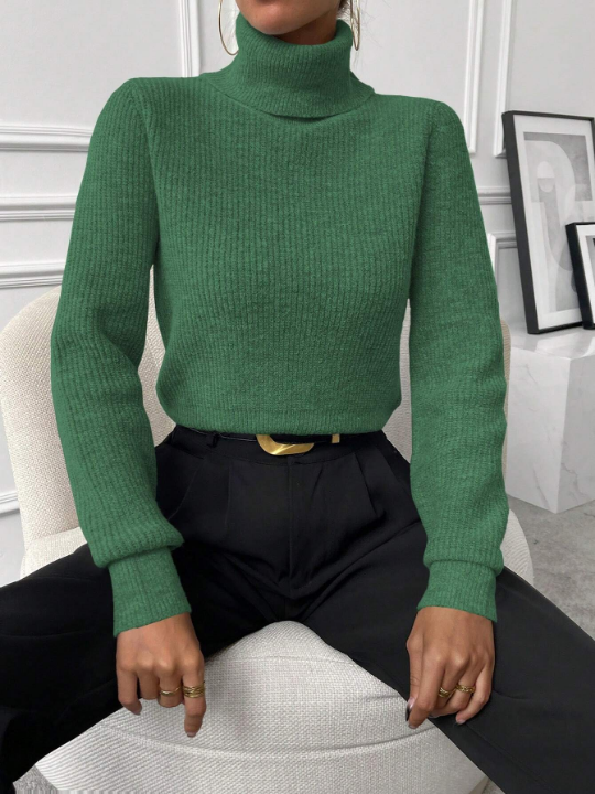 Priv Turtleneck Ribbed Knit Sweater