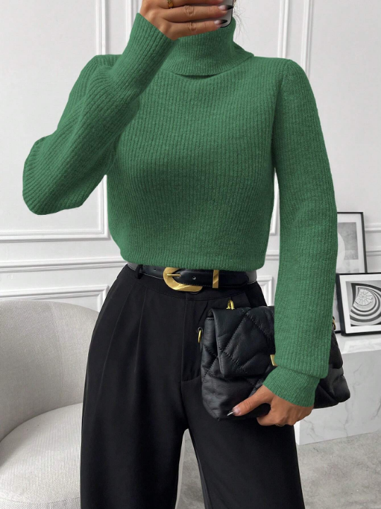 Priv Turtleneck Ribbed Knit Sweater