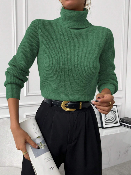 Priv Turtleneck Ribbed Knit Sweater