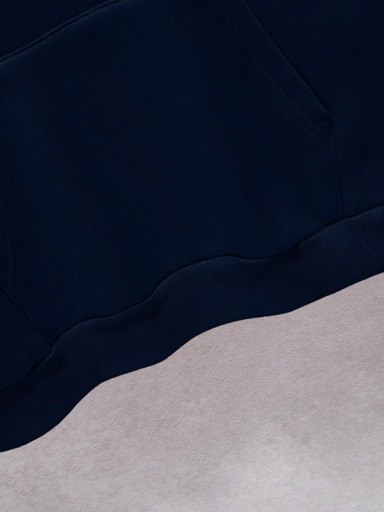 Men Bear & Letter Graphic Drop Shoulder Hoodie