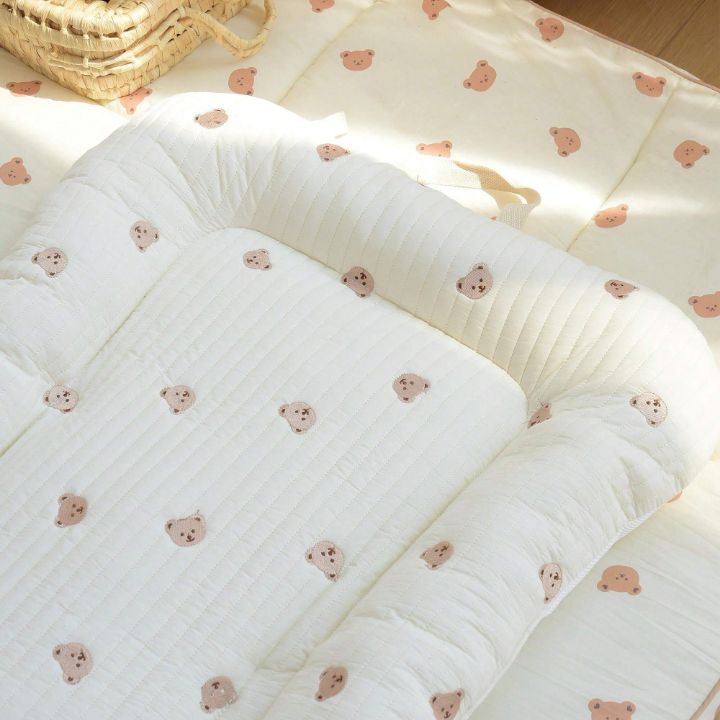 Baby Plant Embroidery Portable Crib Mattress