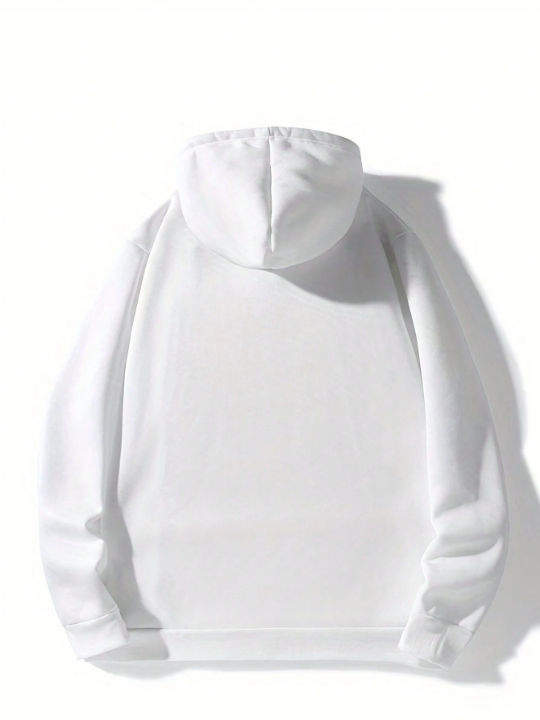 Men Kangaroo Pocket Drawstring Hoodie