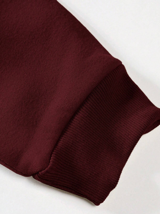 Cottnline Men 1pc Solid Drop Shoulder Sweatshirt