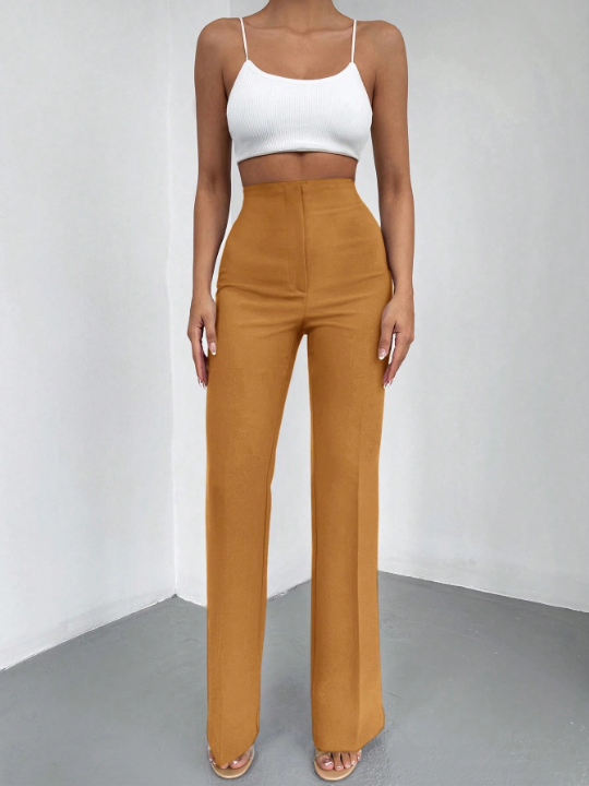 Women's High Waist Straight Trousers