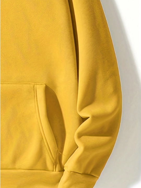 Men Kangaroo Pocket Drawstring Hoodie