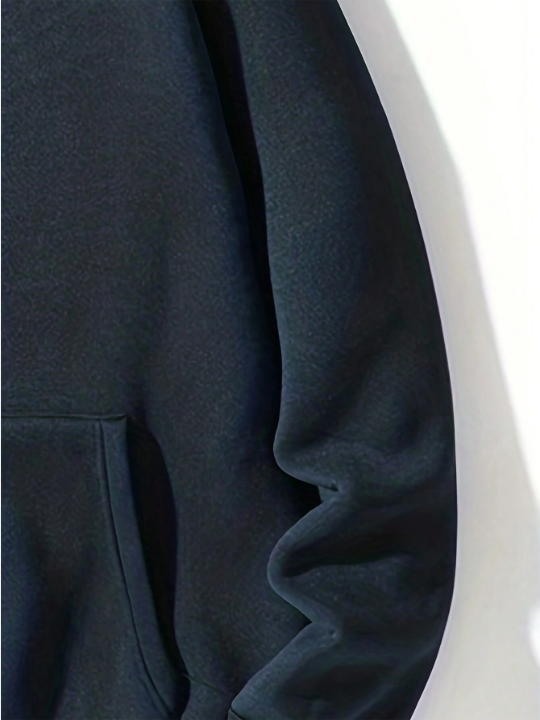 Men Kangaroo Pocket Drawstring Hoodie