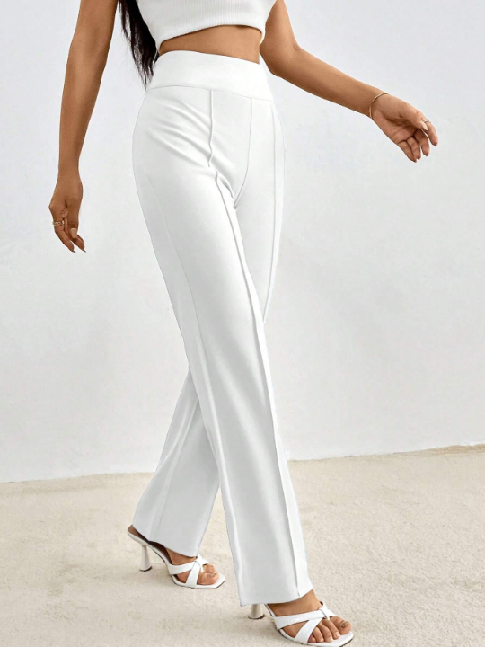 Priv Solid High Waist Seam Front Pants