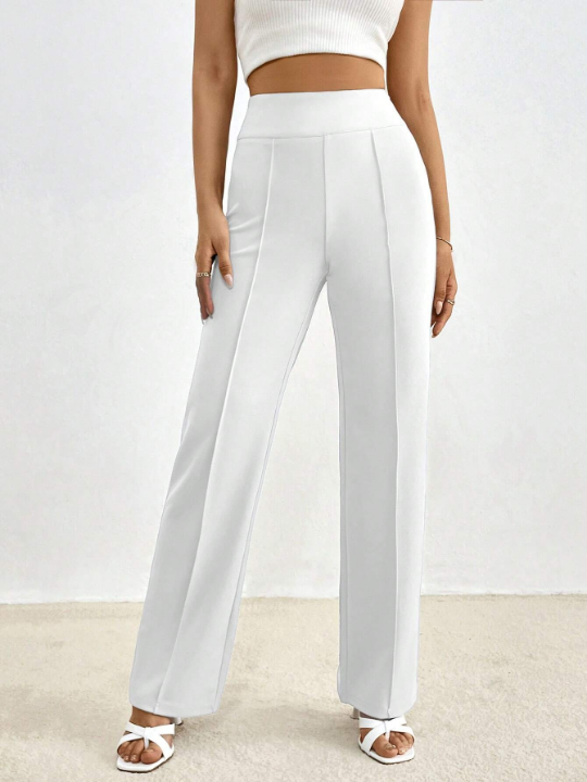 Priv Solid High Waist Seam Front Pants