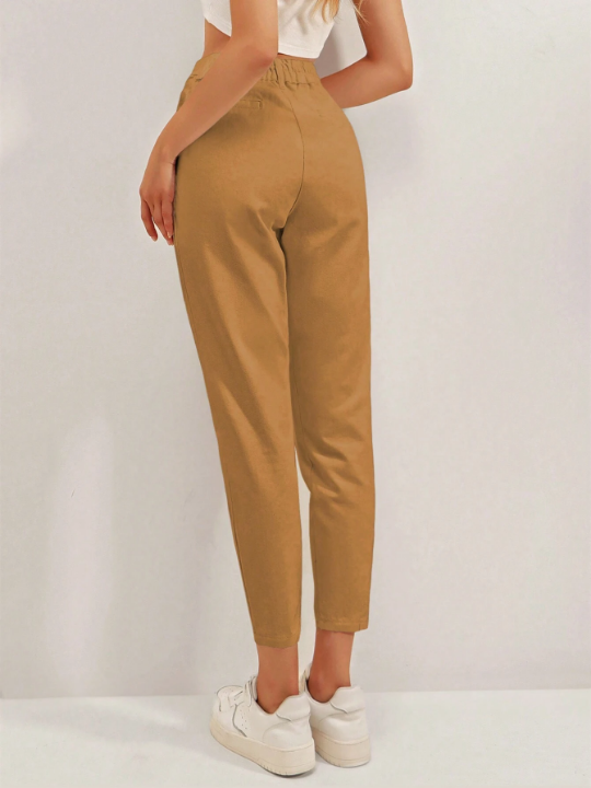 Frenchy Fold Pleated Carrot Pants