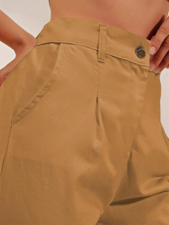 Frenchy Fold Pleated Carrot Pants