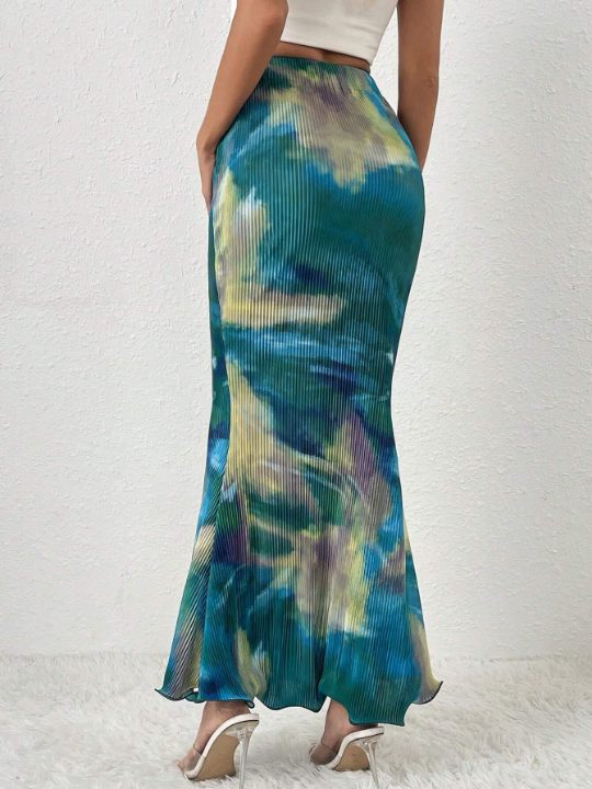 Priv Tie Dye Mermaid Hem Skirt