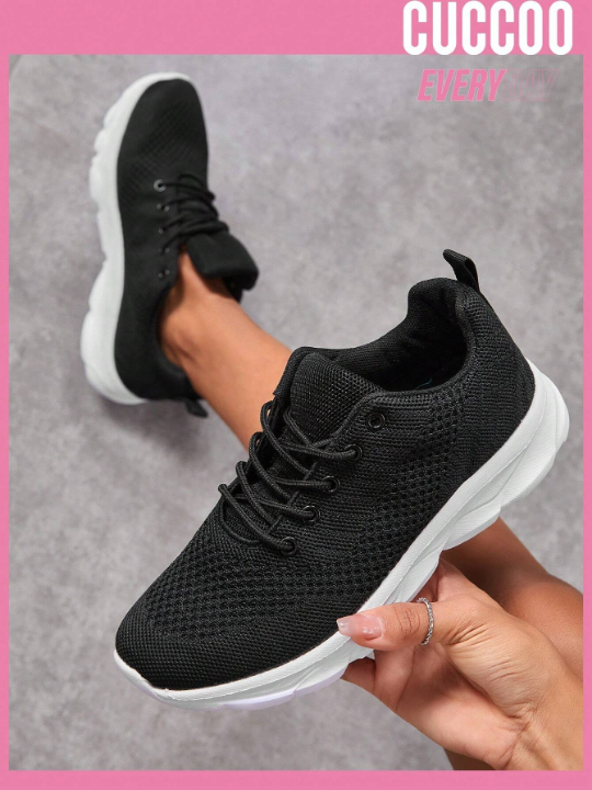 Cuccoo Everyday Collection Women Shoes Fashion Comfortable Light Running Outdoor Black Sneaker