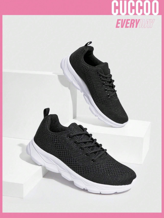 Cuccoo Everyday Collection Women Shoes Fashion Comfortable Light Running Outdoor Black Sneaker