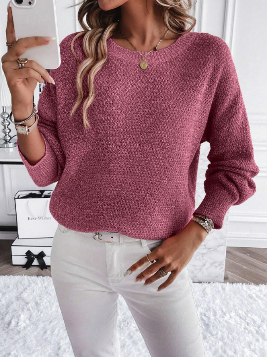 LUNE Solid Drop Shoulder Sweater