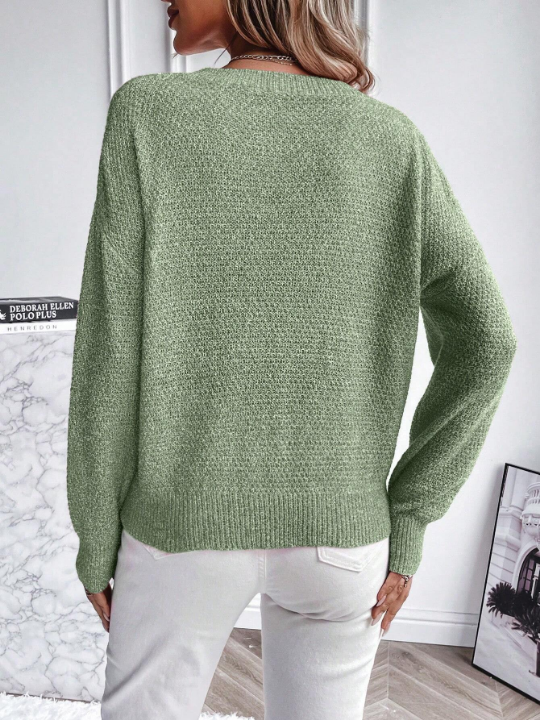 LUNE Solid Drop Shoulder Sweater