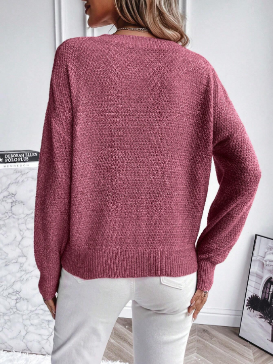 LUNE Solid Drop Shoulder Sweater