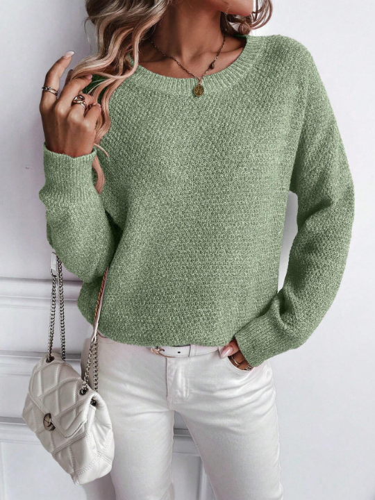 LUNE Solid Drop Shoulder Sweater