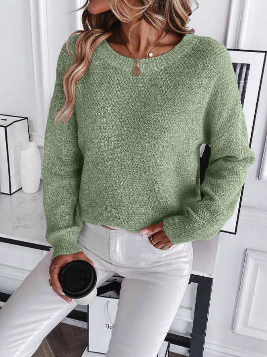 LUNE Solid Drop Shoulder Sweater