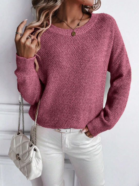 LUNE Solid Drop Shoulder Sweater