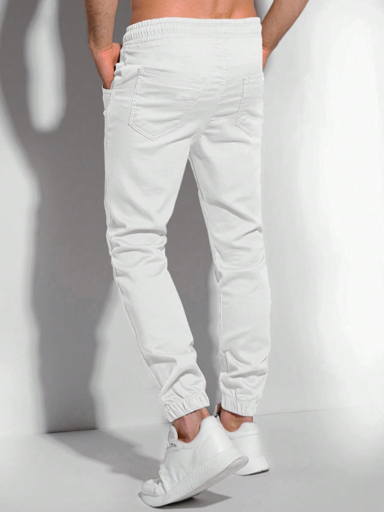 Manfinity Basics Men Drawstring Waist Slant Pocket Pants