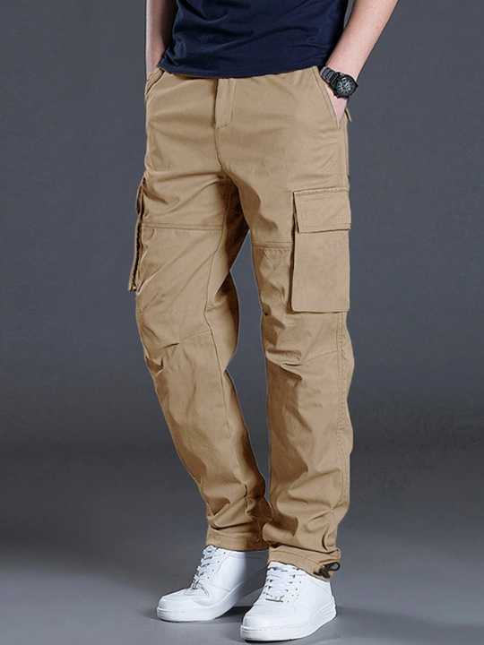 Manfinity Homme Men Flap Pocket Side Drawstring Waist Cargo Pants