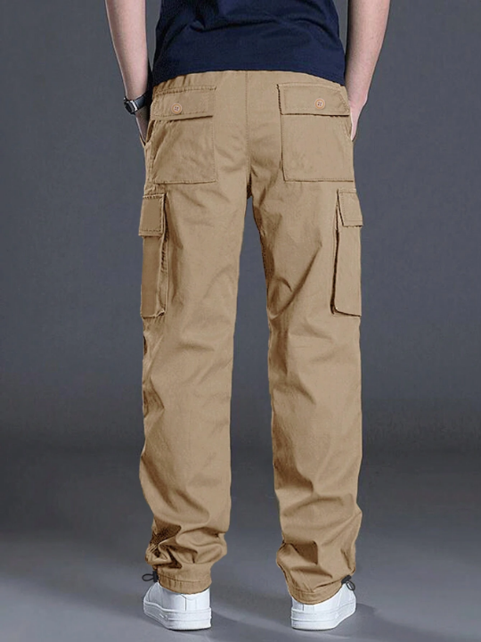 Manfinity Homme Men Flap Pocket Side Drawstring Waist Cargo Pants