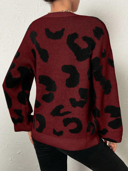 Frenchy Graphic Pattern Drop Shoulder Sweater