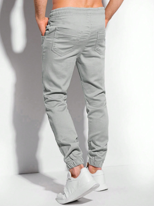 Manfinity Basics Men Drawstring Waist Slant Pocket Pants