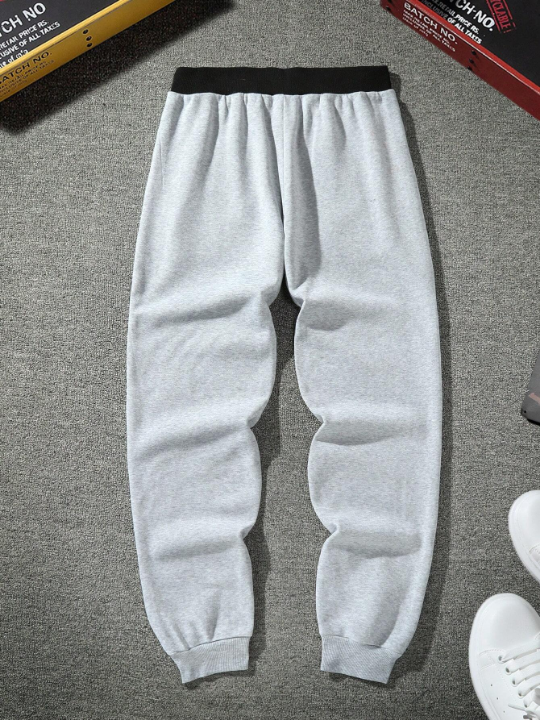 Manfinity Homme Men Contrast Binding Drawstring Waist Sweatpants