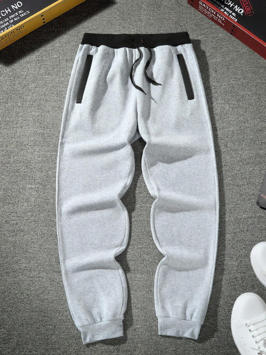 Manfinity Homme Men Contrast Binding Drawstring Waist Sweatpants