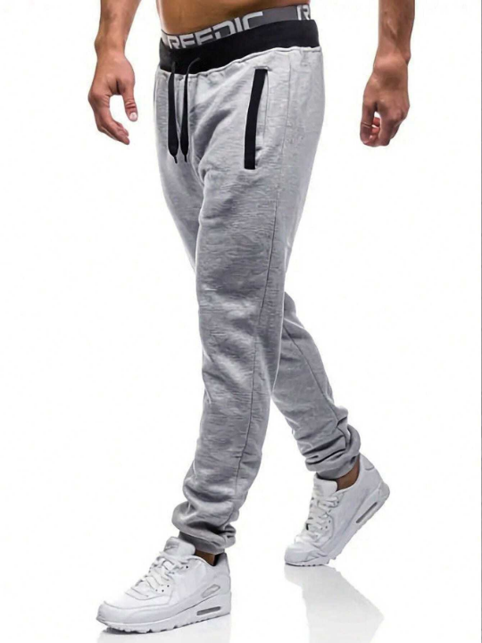 Manfinity Homme Men Contrast Binding Drawstring Waist Sweatpants