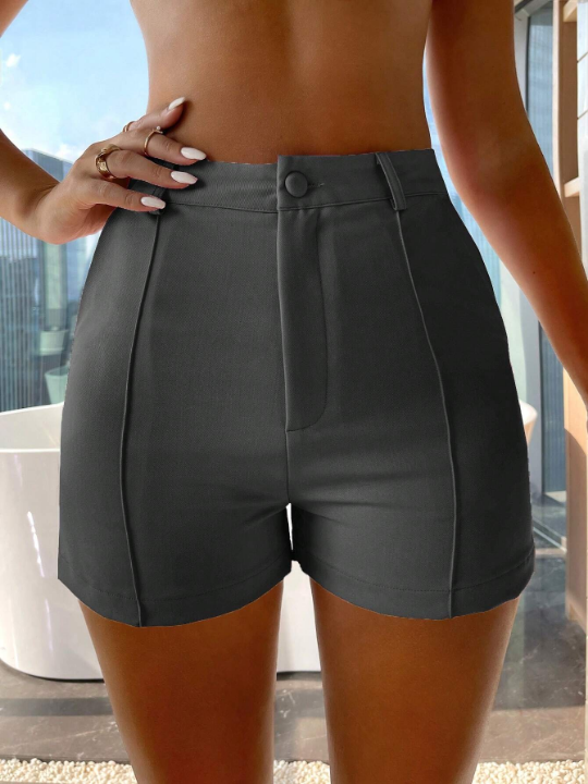 Solid Color Minimalist Women's Shorts