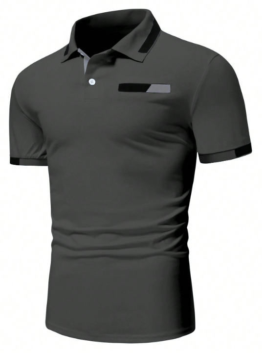 Manfinity Men Contrast Trim Polo Shirt