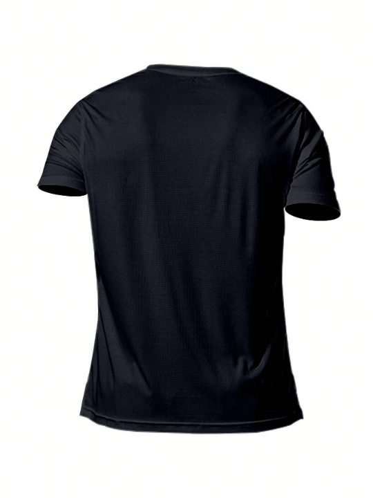 Men Solid Sports Tee Gym Clothes Men Basic T Shirt