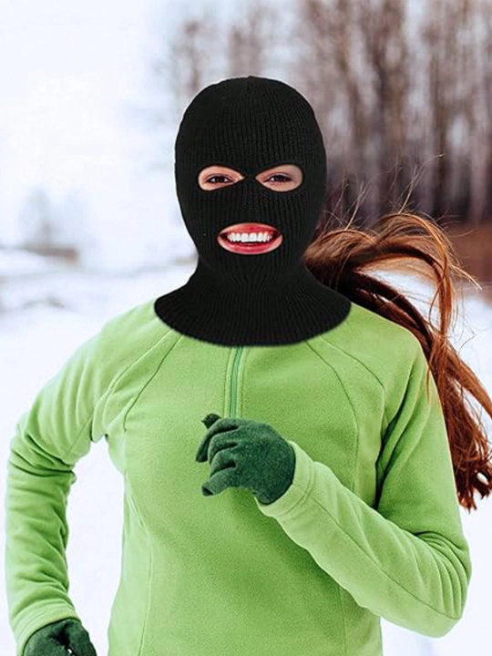 1pc 3-Hole Ski Mask Face Neck Knitted Beanies Balaclava Outdoor Sport Warm Full Face Cover