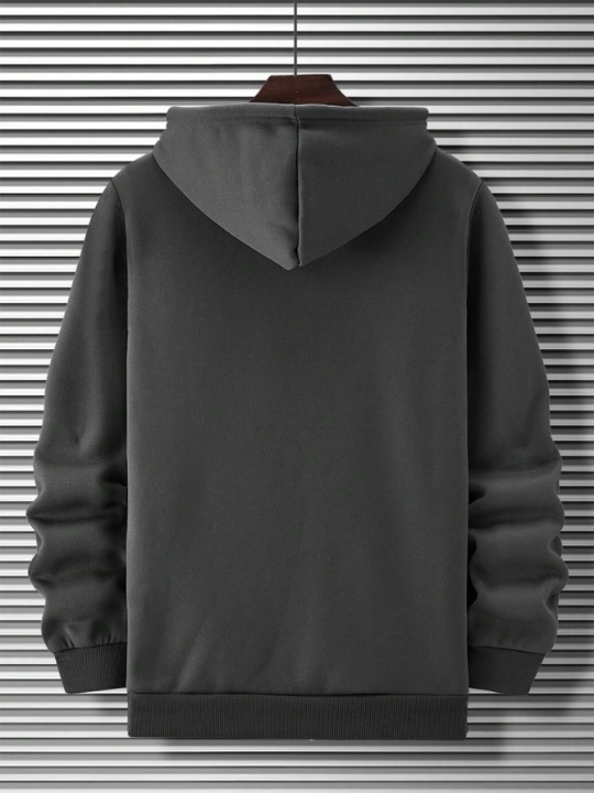 Manfinity Hypemode Men Zip Up Drawstring Thermal Lined Hoodie Without Tee