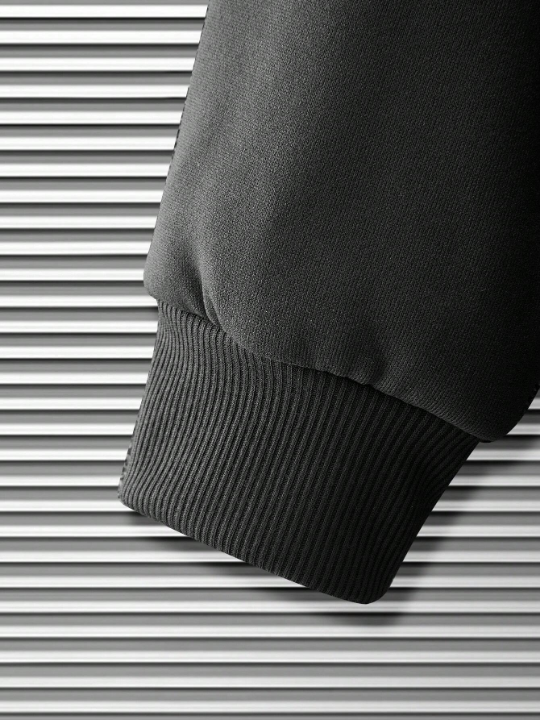 Manfinity Hypemode Men Zip Up Drawstring Thermal Lined Hoodie Without Tee