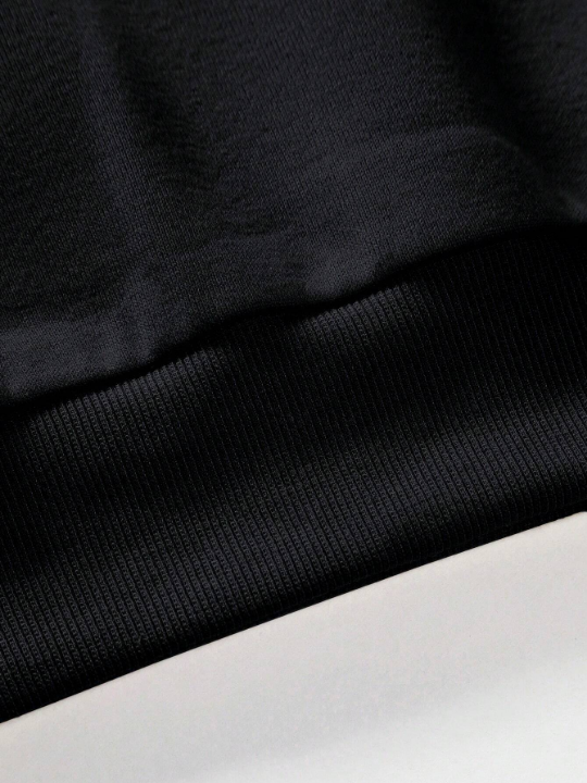 Cottnline Men 1pc Solid Drop Shoulder Sweatshirt