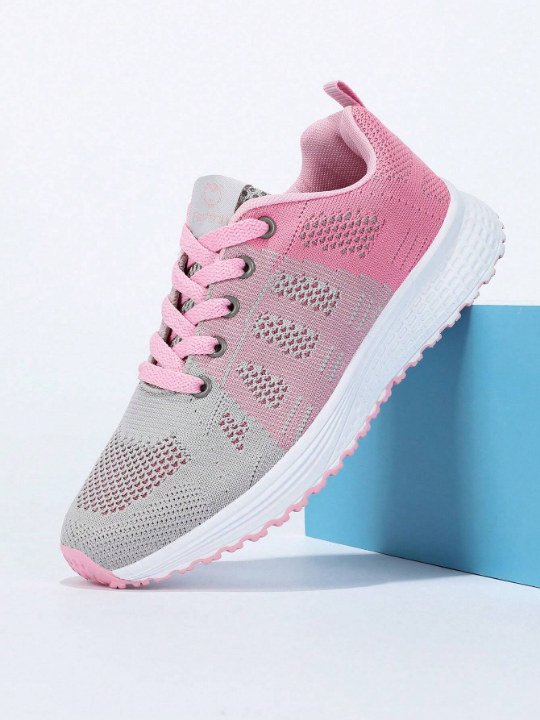 Women's Lightweight Mesh Sports Shoes, Breathable Lace-Up Running Shoes, Casual And Fashionable Sneakers For Women