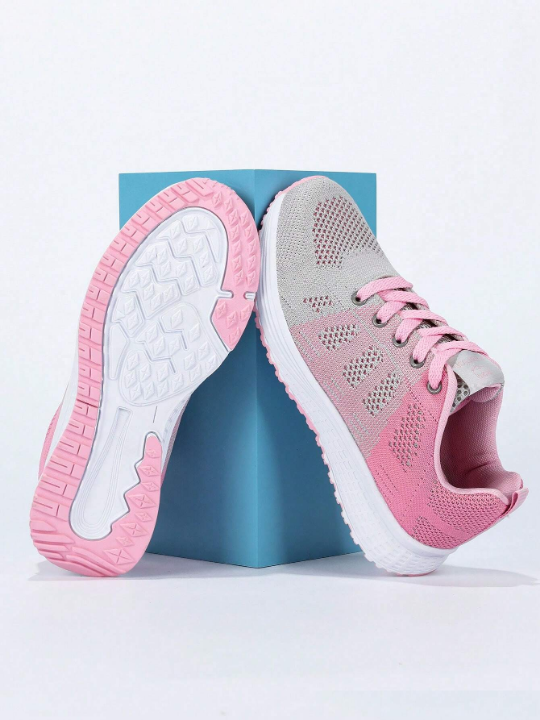 Women's Lightweight Mesh Sports Shoes, Breathable Lace-Up Running Shoes, Casual And Fashionable Sneakers For Women