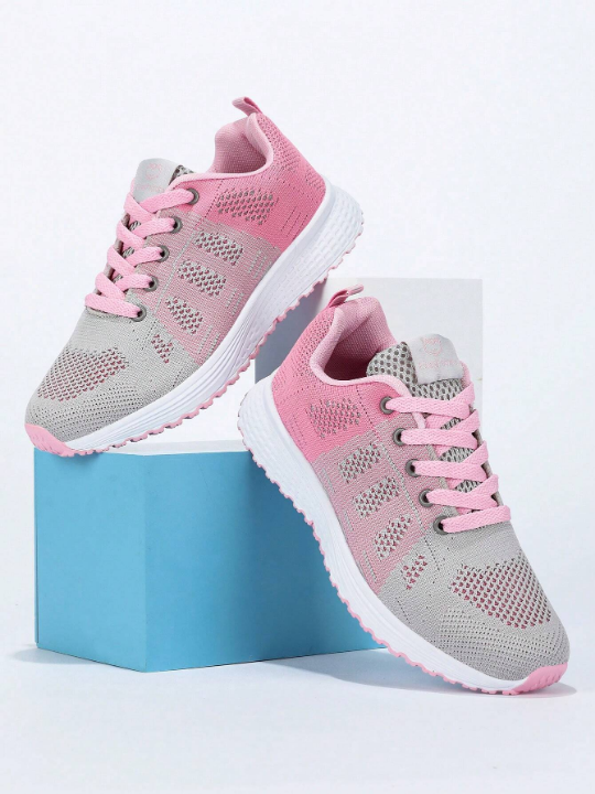 Women's Lightweight Mesh Sports Shoes, Breathable Lace-Up Running Shoes, Casual And Fashionable Sneakers For Women