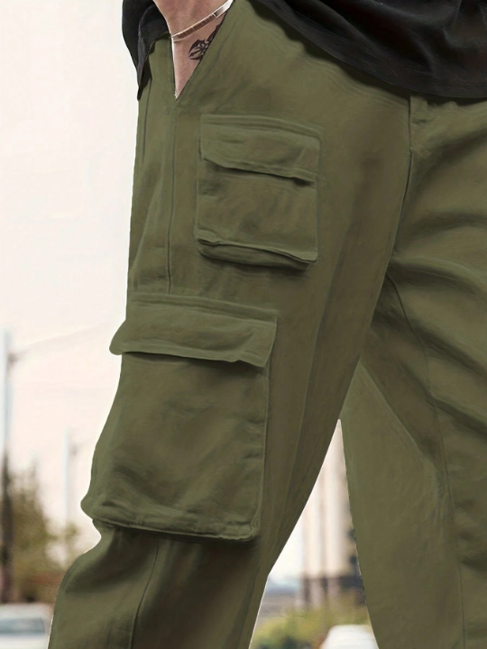 Men Flap Pocket Side Cargo Pants