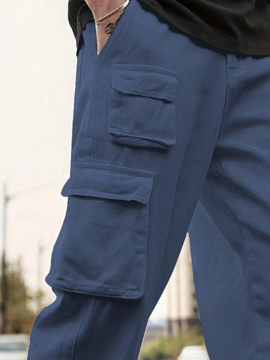 Men Flap Pocket Side Cargo Pants