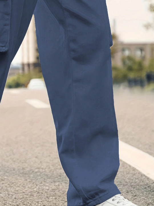 Men Flap Pocket Side Cargo Pants