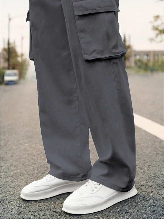 Men Flap Pocket Side Cargo Pants