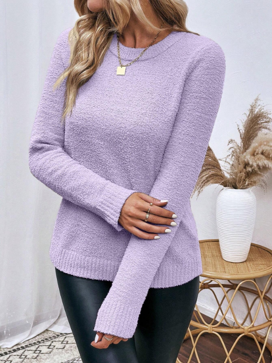 Solid Round Neck Sweater